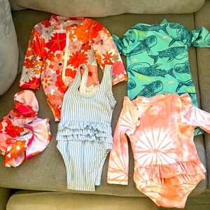 3-6 month old baby girl swimsuit Bundle